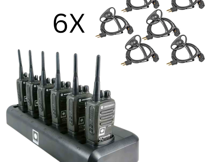 6x motorola dp1400 two-way radios (walkie talkies)