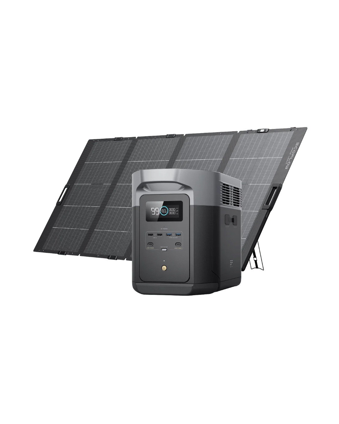Ecoflow delta 2 max + 400w solcellepanel – komplett strømstasjon til leie