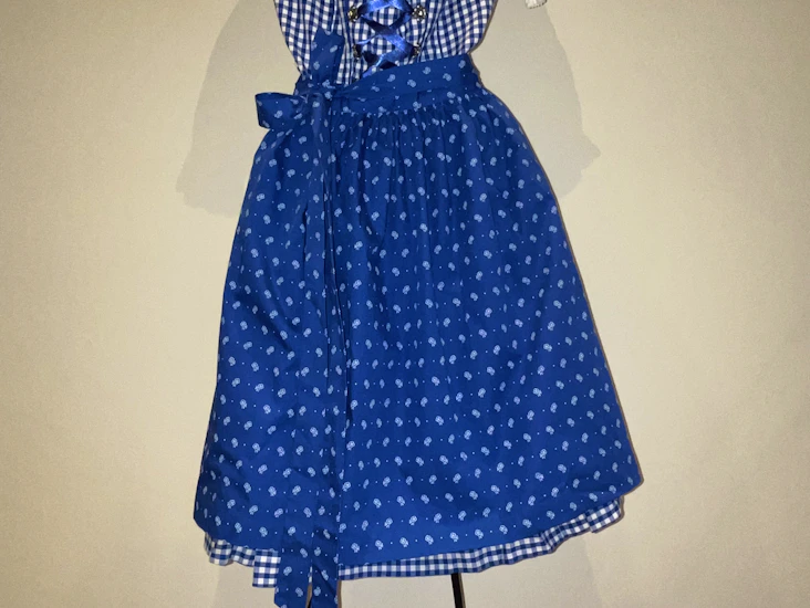 Dirndl storlek 36 blå- och vitrutig