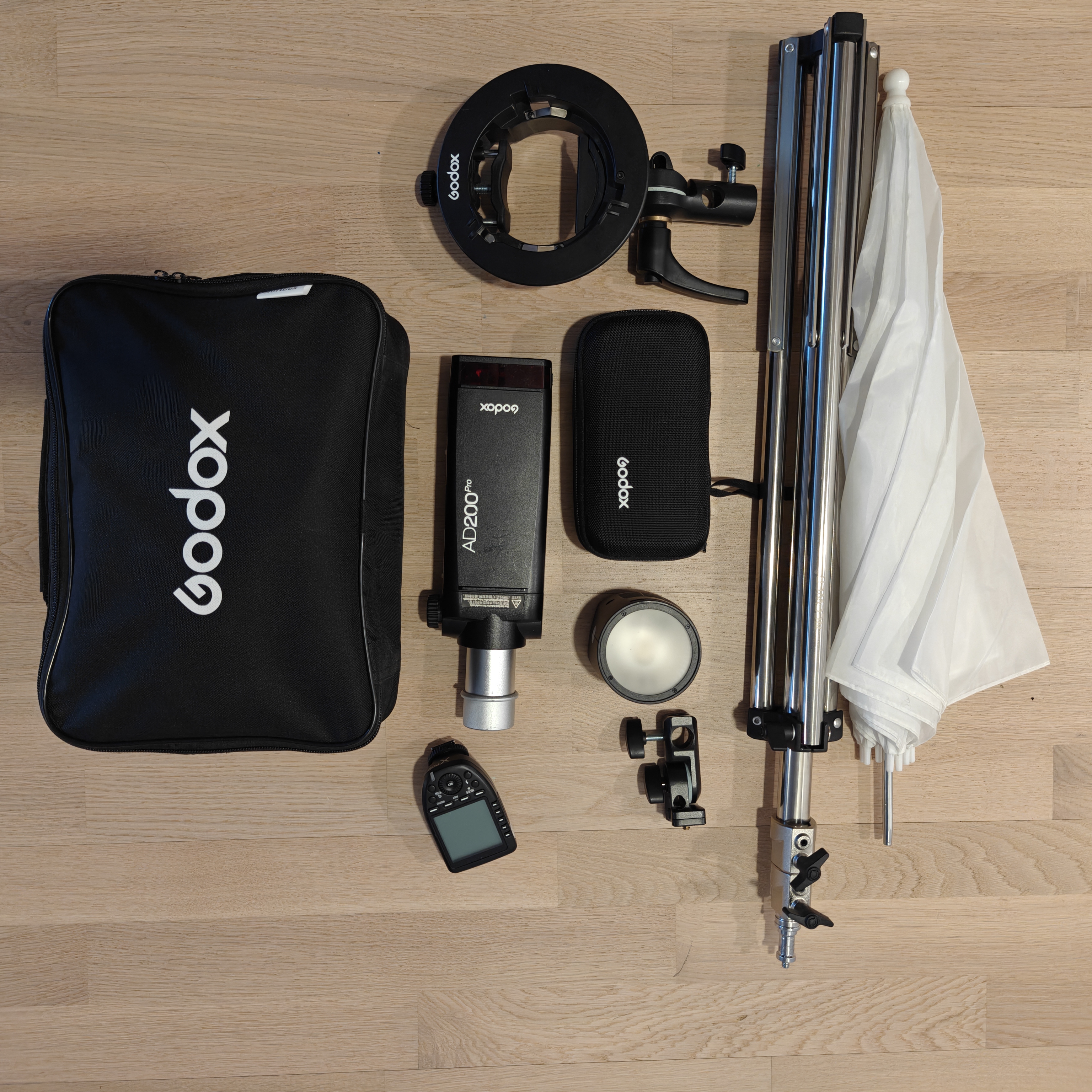 Portable portrait setup: godox ad200 pro + stand + godox portable softbox