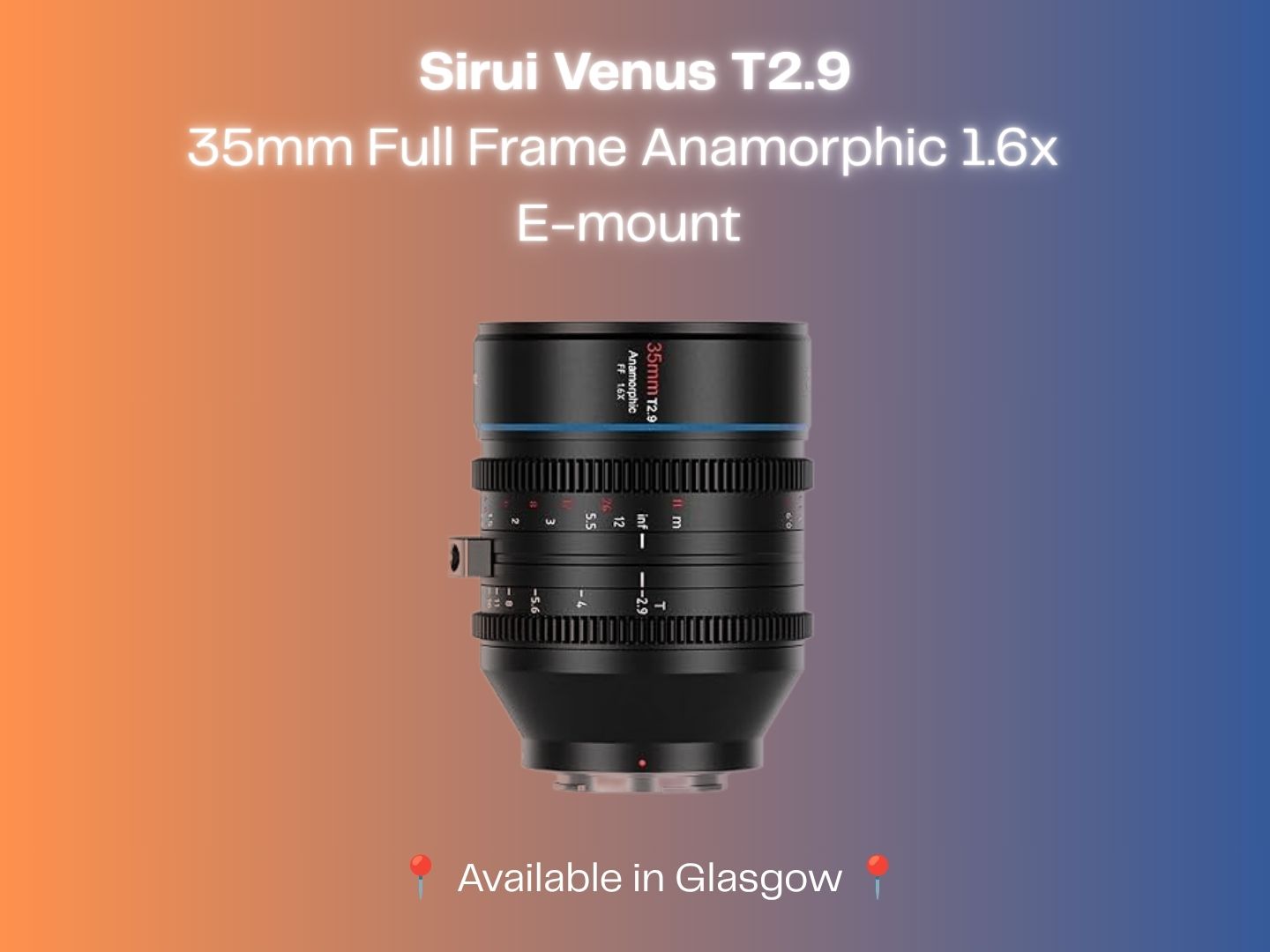 Sirui venus t2.9 | 35mm full frame anamorphic 1.6x lens kit | e-mount