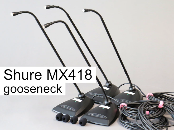 4 kpl shure gooseneck mikrofoni