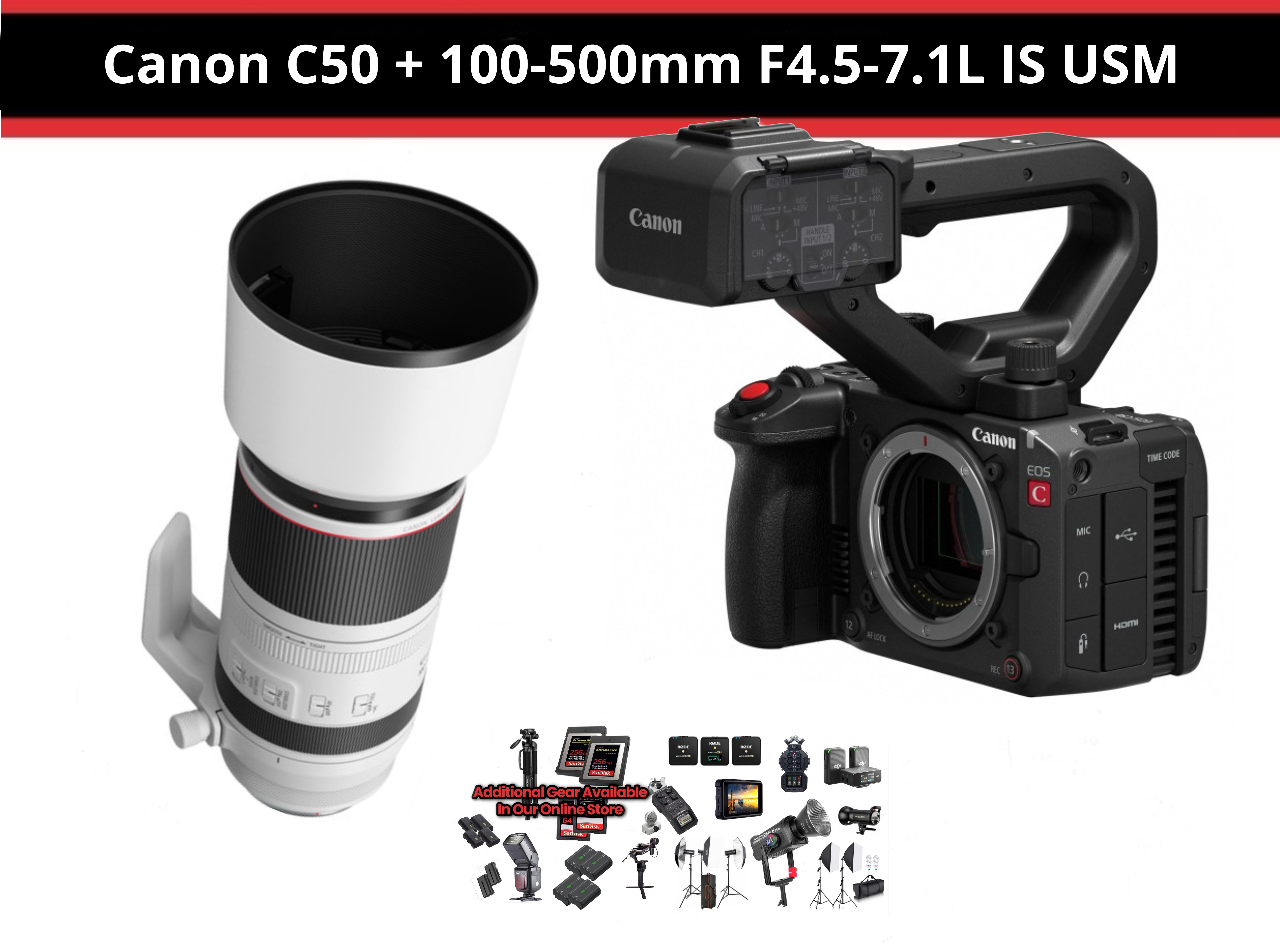 Canon c50 + 100-500mm f4.5-7.1 ( canon eos c50 )