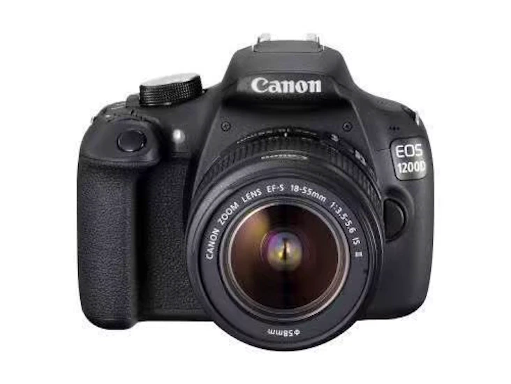 Canon eos 1200d digital slr camera with an ef-s 18-55mm lens