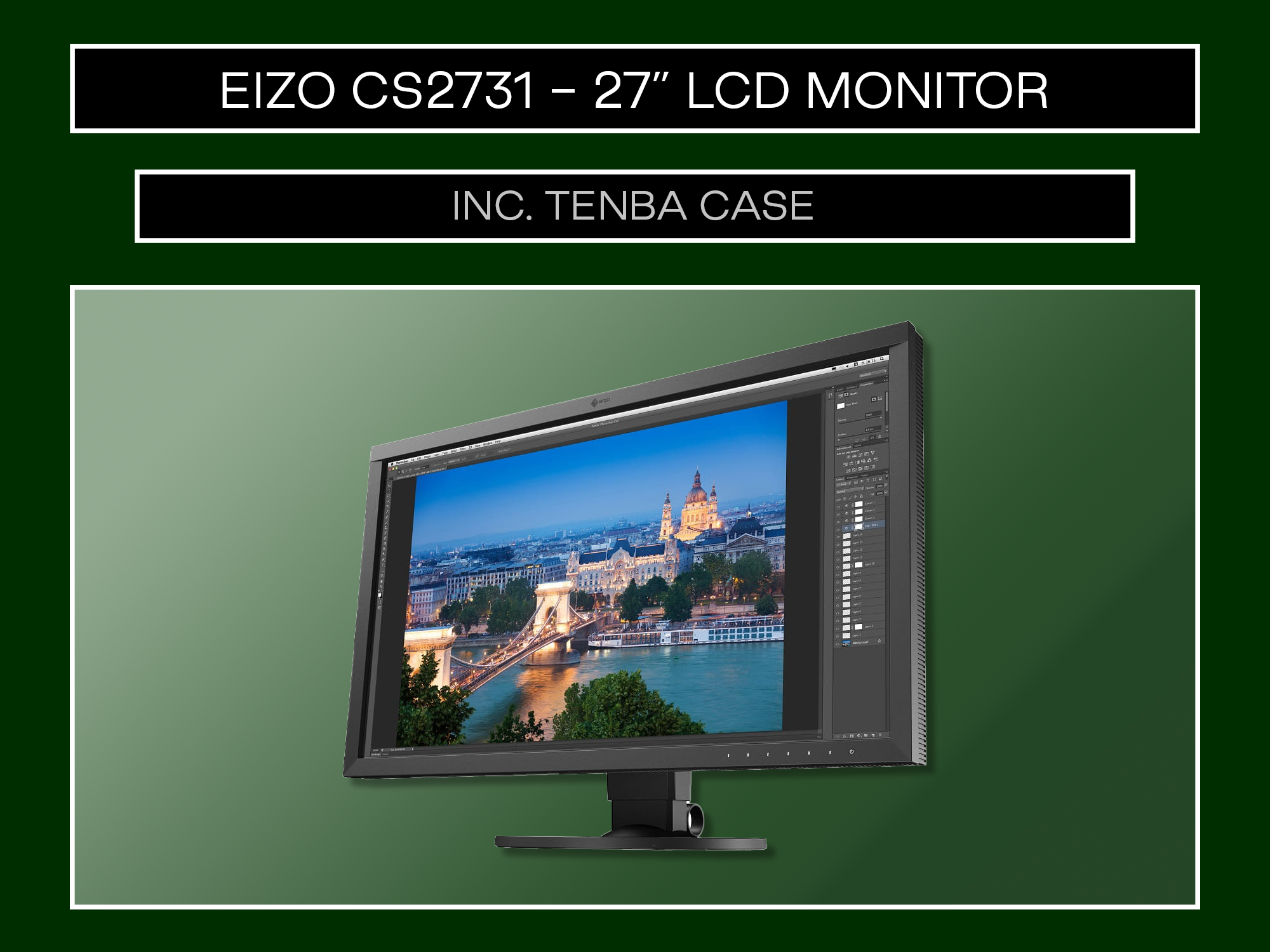 Eizo 27" cs2731 calibrated photography monitor 27 inch / tenba rolling case