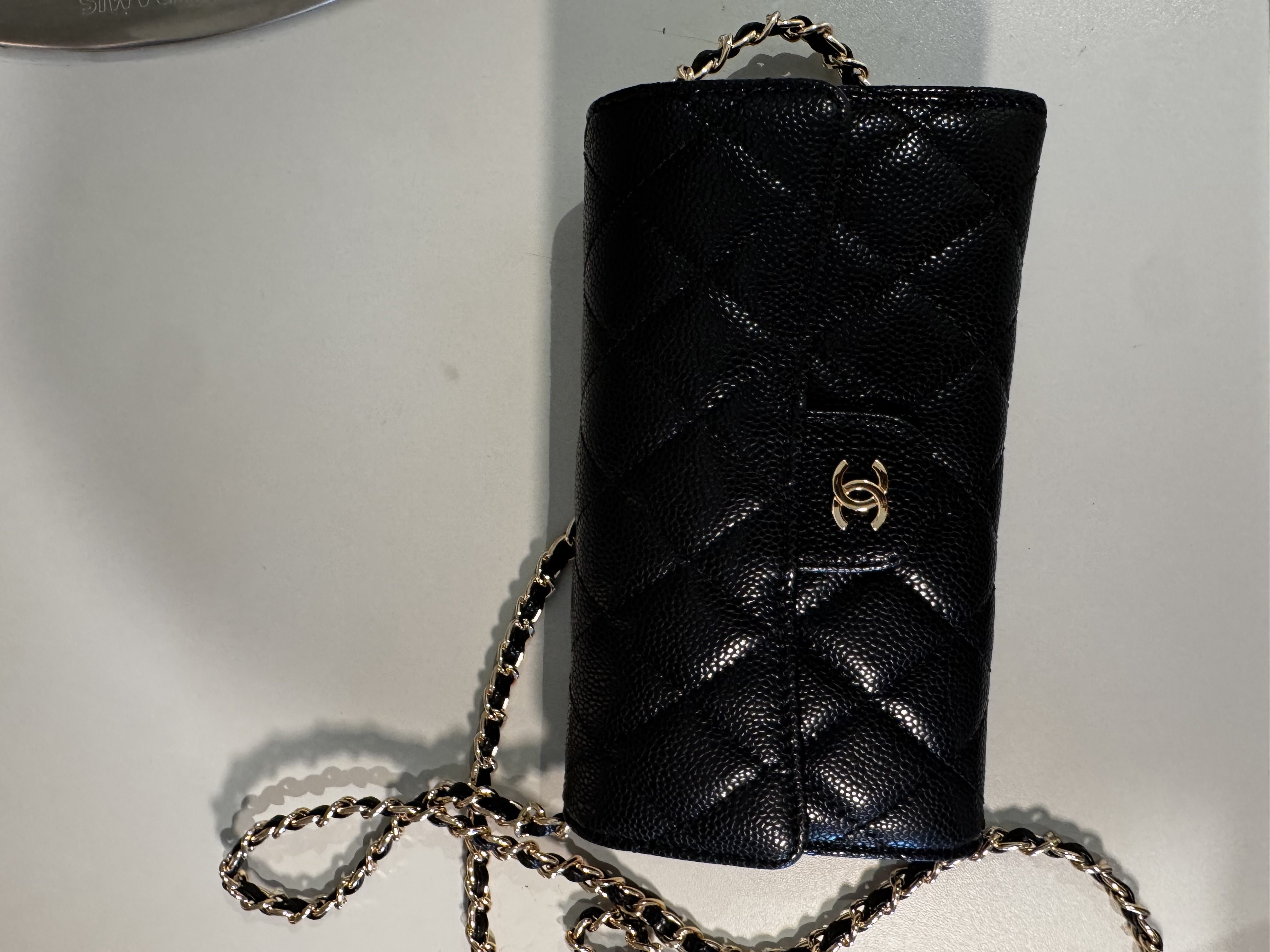 Chanel wallet on chain (woc) black caviar leather with gold hardware – excellent condition