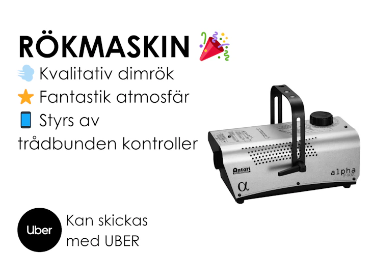 Rökmaskin - rökvätska ingår