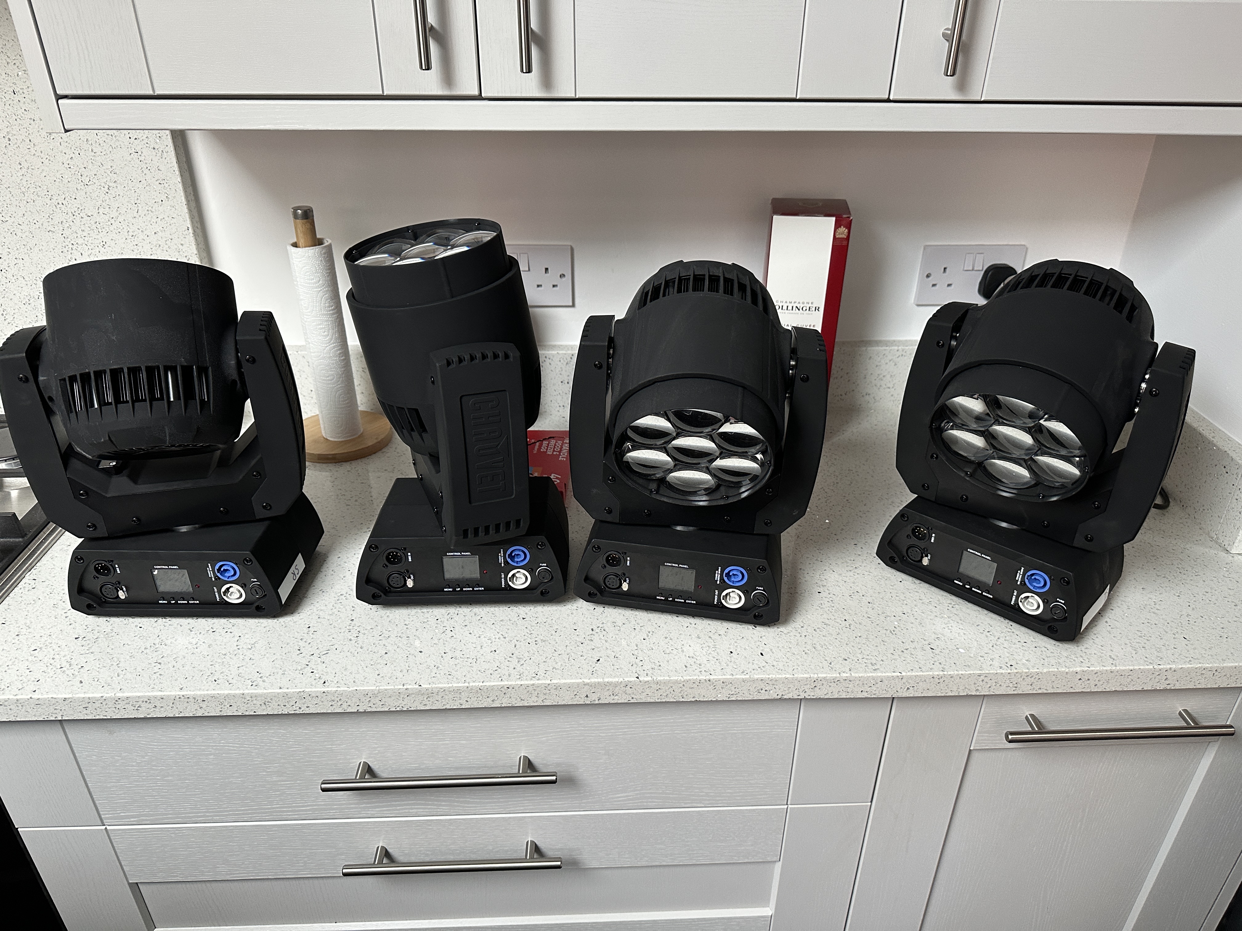 4x chauvet rogue r1 beamwash moving head led dmx lights