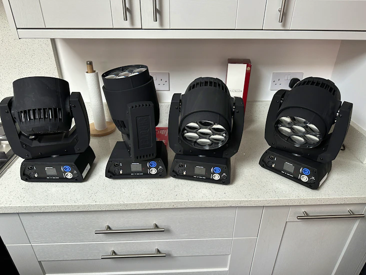 4x chauvet rogue r1 beamwash moving head led dmx lights