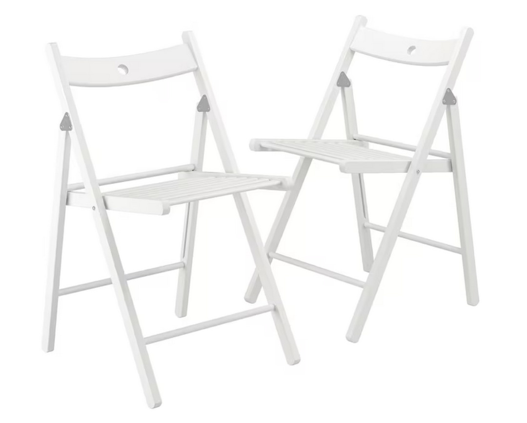 8 hvite klappstoler (ikea terje)