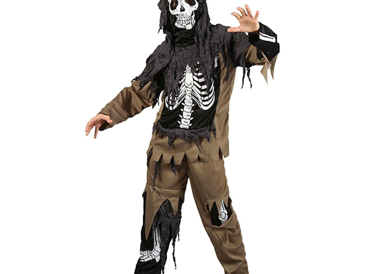 Skjelett zombie kostyme str. 134-140