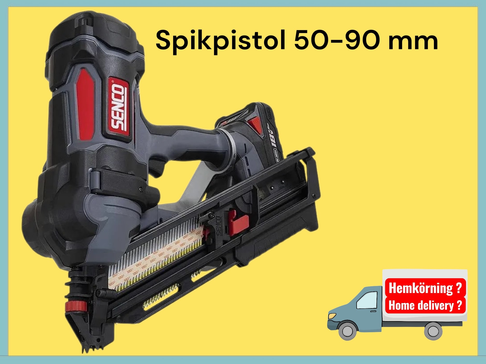 Spikpistol 50-90 mm senco proffs batteri