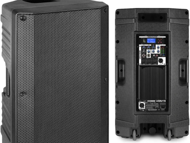 Vonyx vsa150s 15" active dj speaker set 1000w with bluetooth, usb media player, dual amplifier & microphone input for djs, bands, pa, venues & events