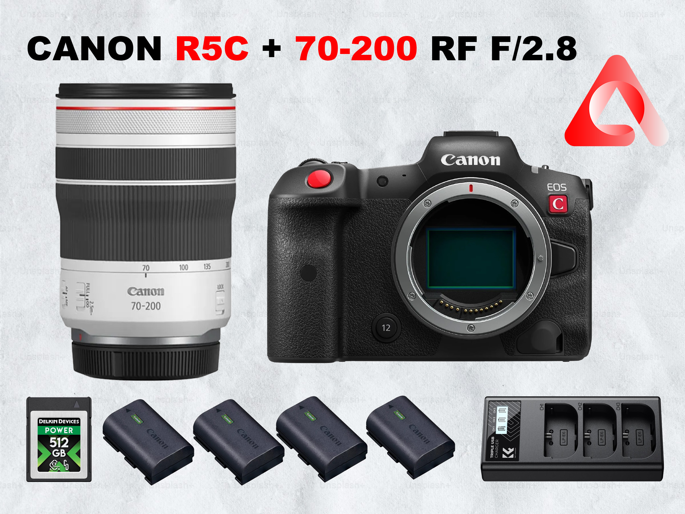 Canon r5c + 70-200 mm f/2.8 rf bundle 