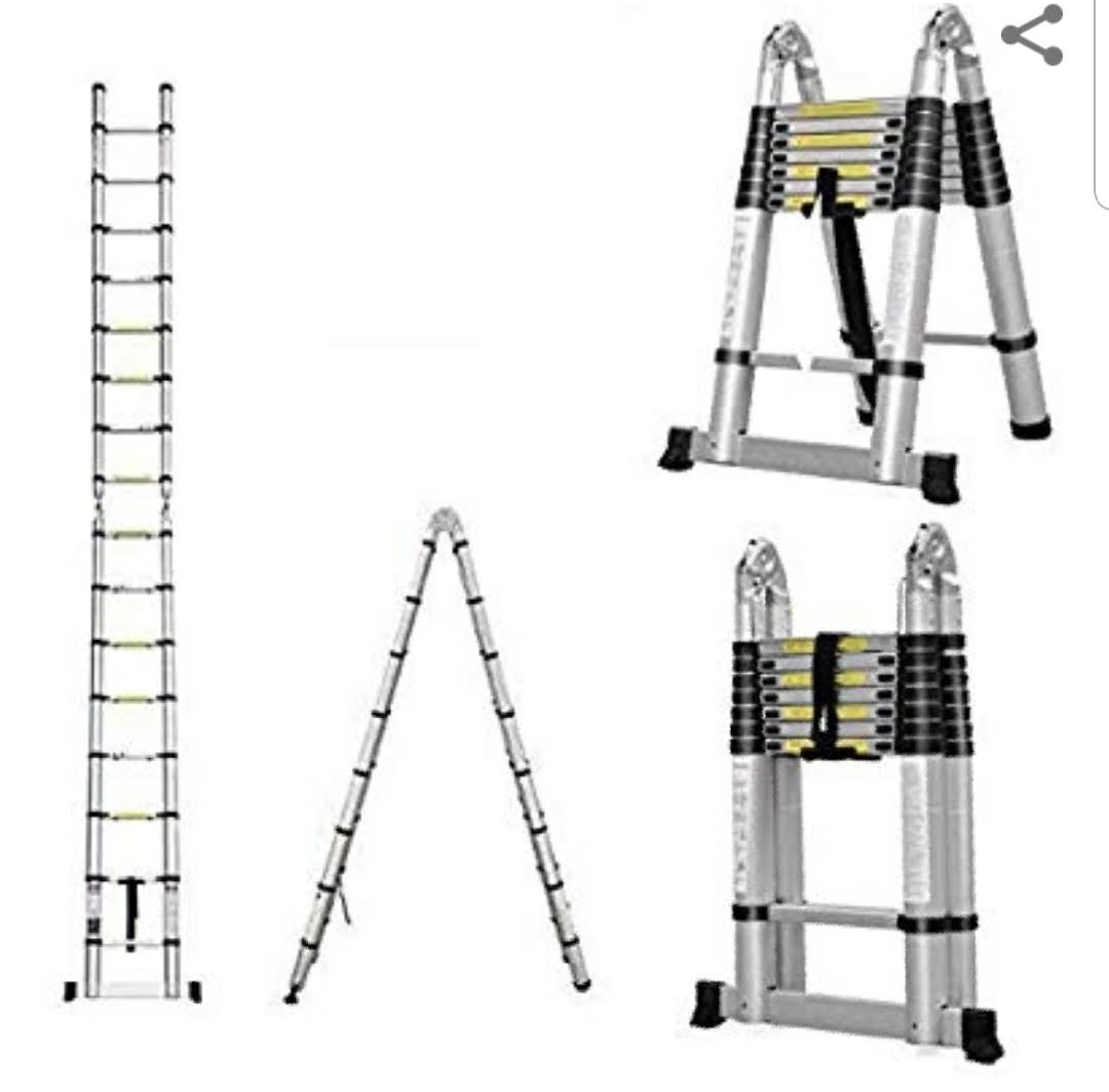 Telescopic stepladder multiple positions