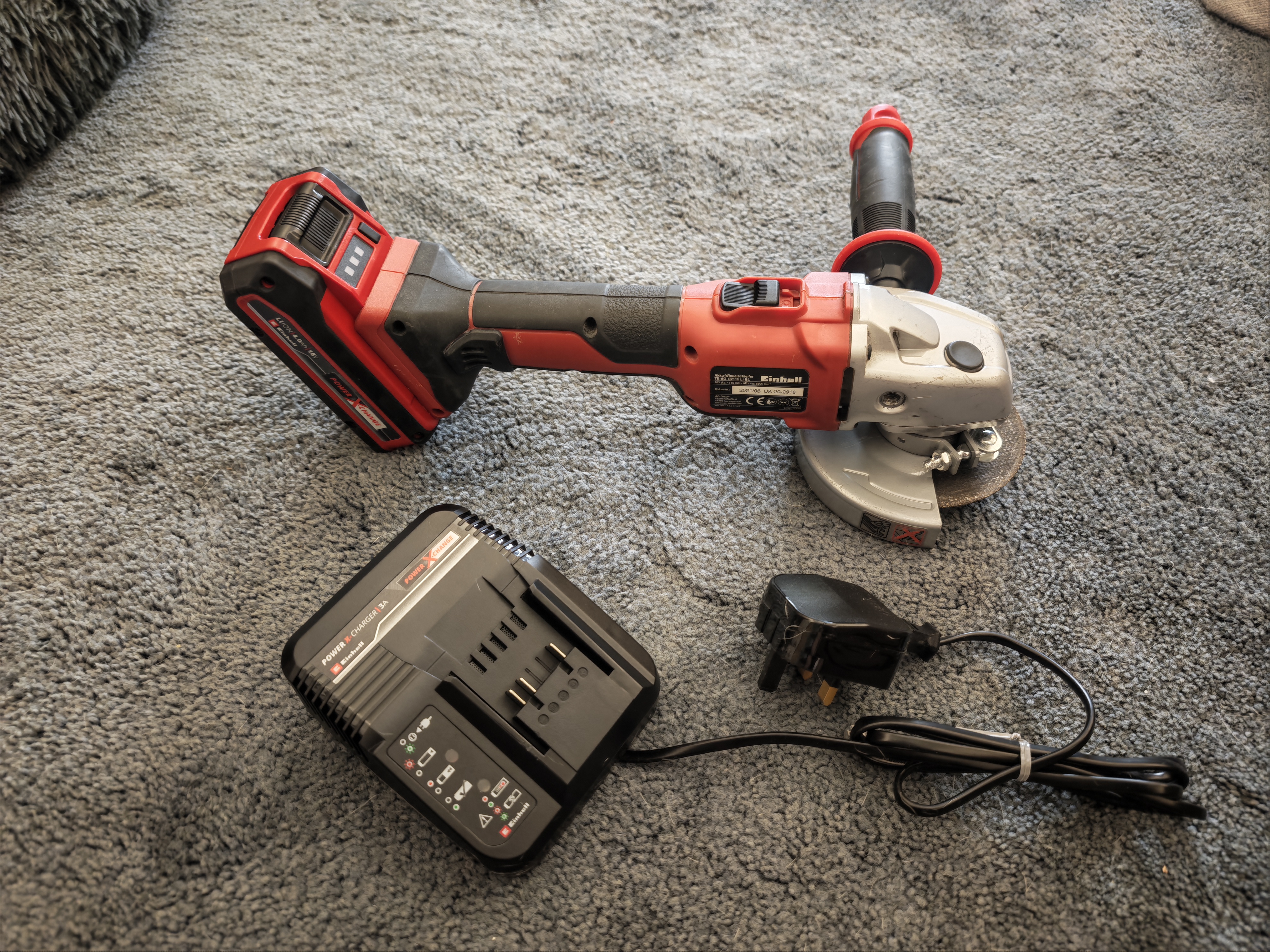 Einhell 18v 115mm cordless angle grinder 