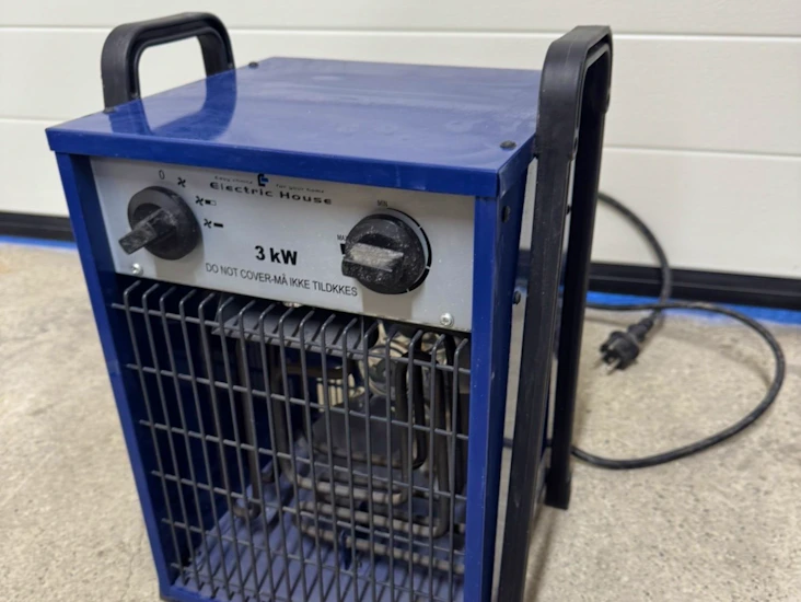 Kraftig 3 kw vifteovn / byggtørker