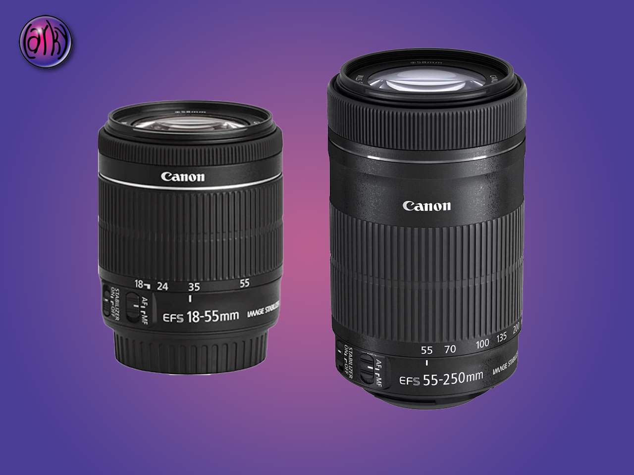 Canon 55-250mm f4-5.6 ef-s + canon 18-55 mm  f/3.5-5.6 ef-s lens kit