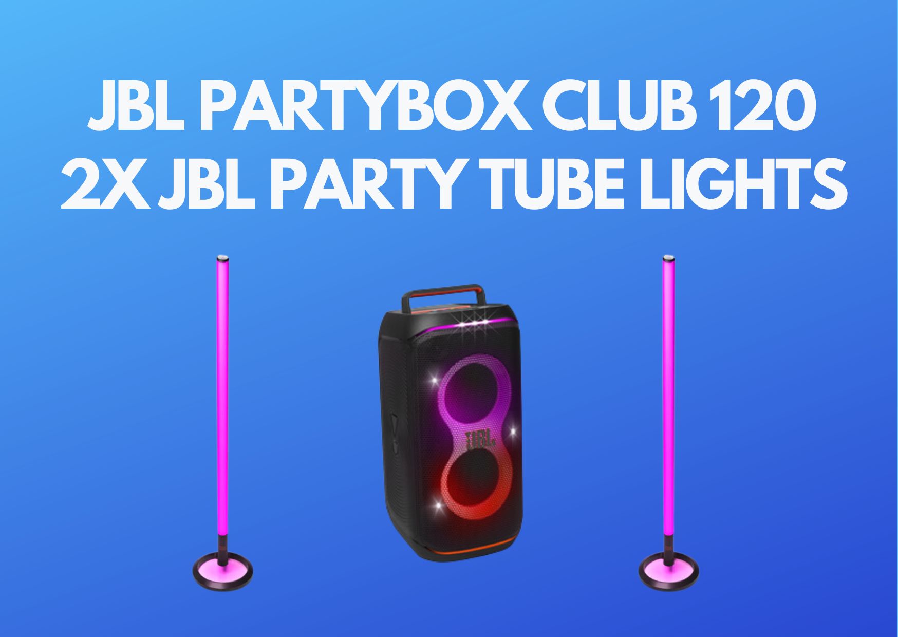 Jbl partybox club 120 + 2x jbl party tube lights bluetooth portable 