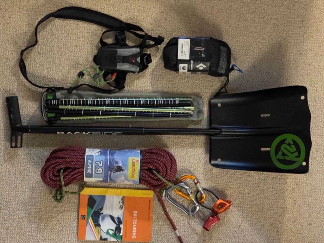 Full kit for randonee skiing