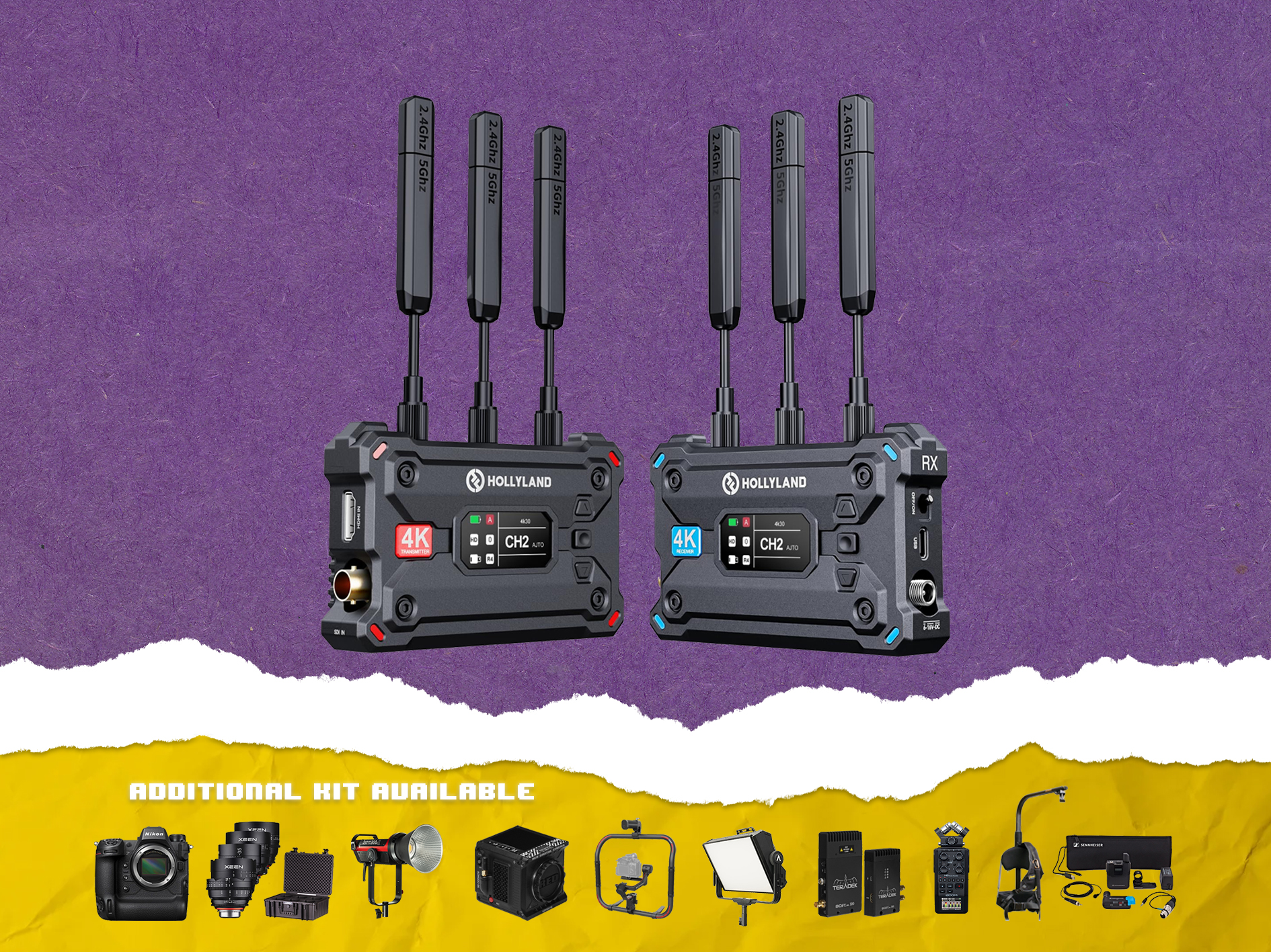 Hollyland pyro s sdi/hdmi transmitter and receiver kit 