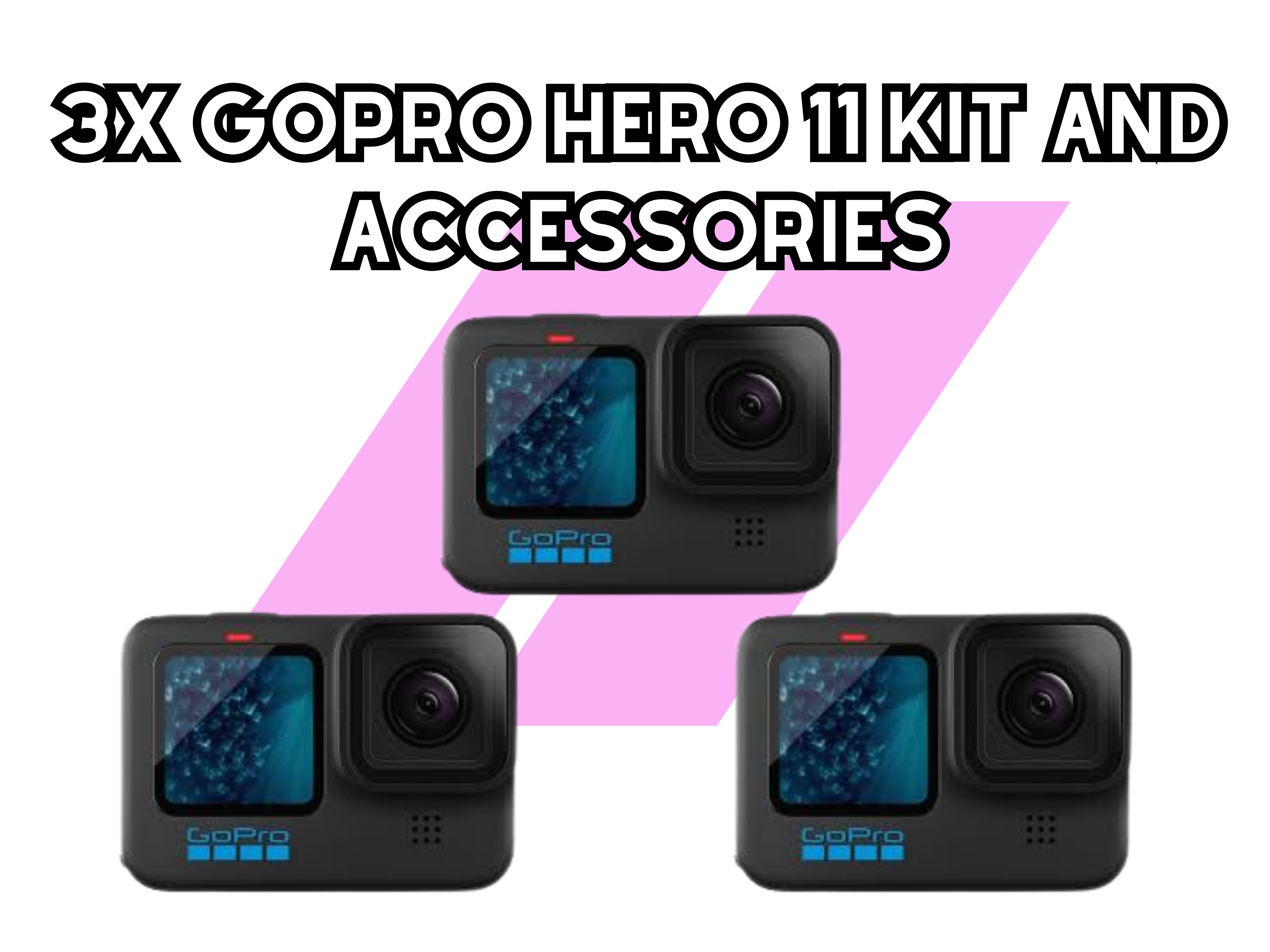 3x gopro hero 11 kit and accessories