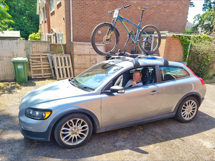 Volvo roof mounted bike rack