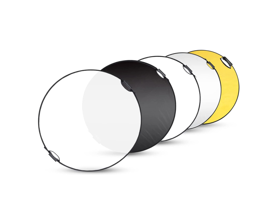 Selens 5 in 1 110cm light reflector with handle lighting round disc