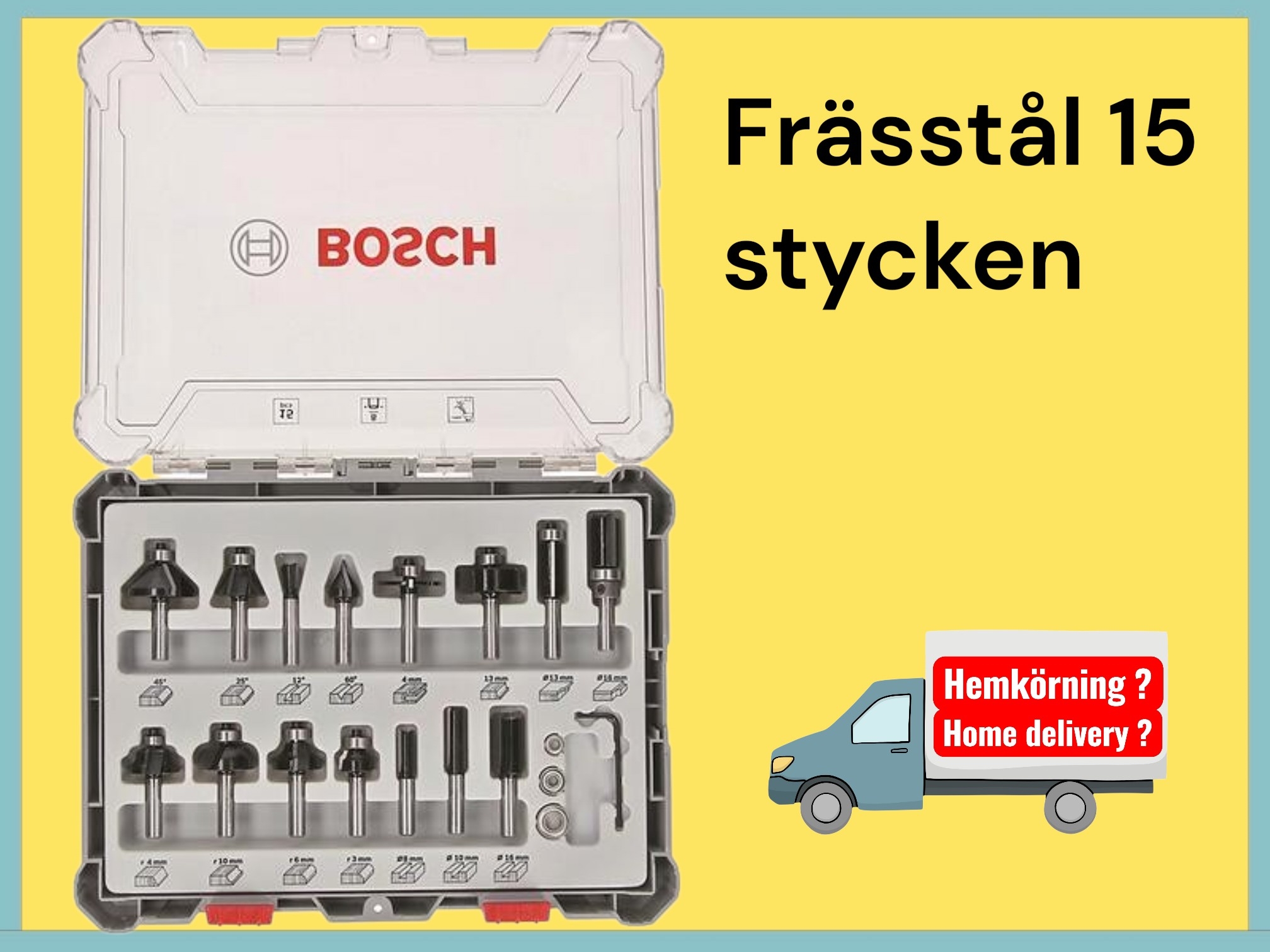 Bosch fräs stål 15 delars