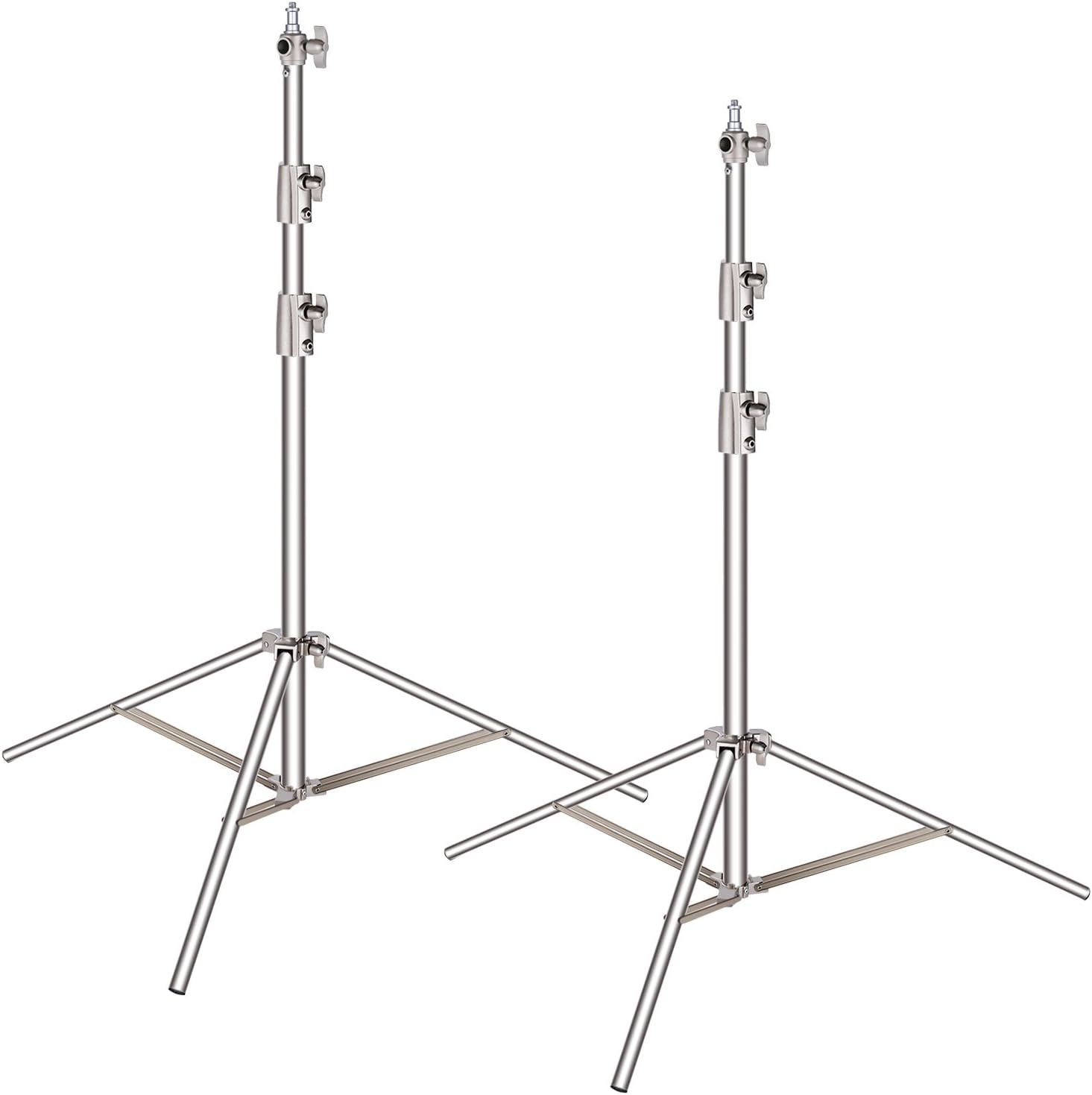 Neewer 2 pieces light stand kit, 102 inches/260 centimeters stainless steel heavy duty with 1/4"- 3/8"-inch universal adapter for studio softbox, monolight 