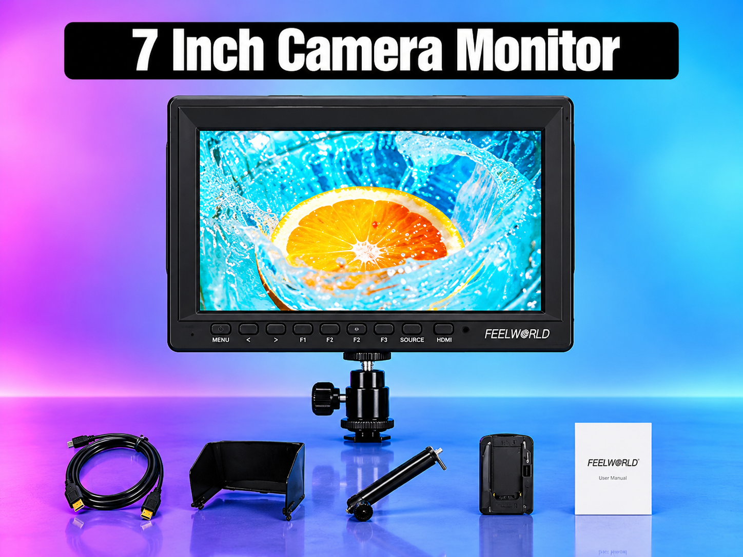 Feelworld fw759 7 inch camera monitor | hdmi on-camera monitor rental