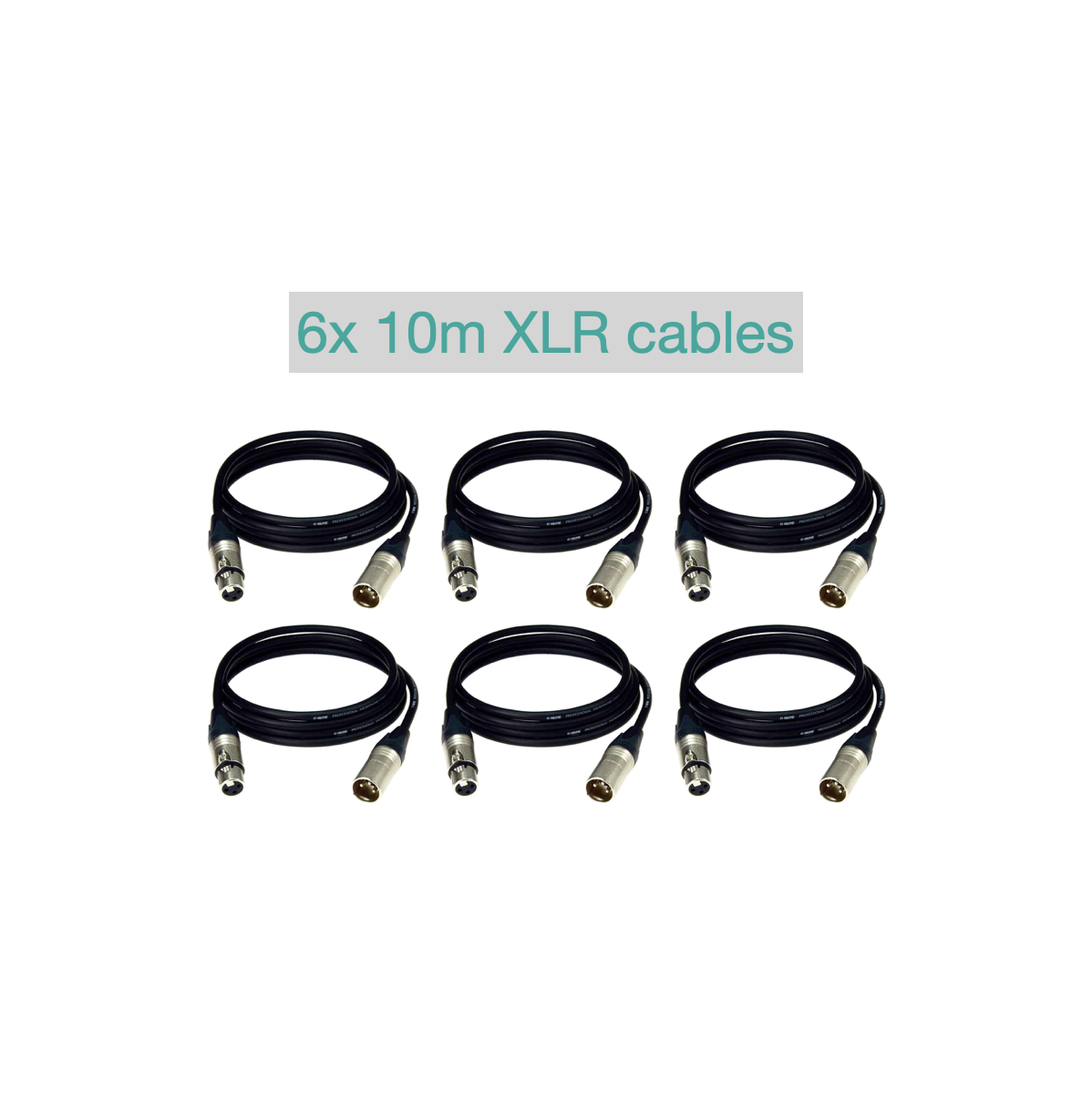 6x 10 meter xlr cables for audio