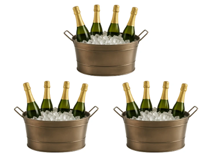 Champagnekylare / ishink - 3 st stora (44x32cm) - lyxig matt finish