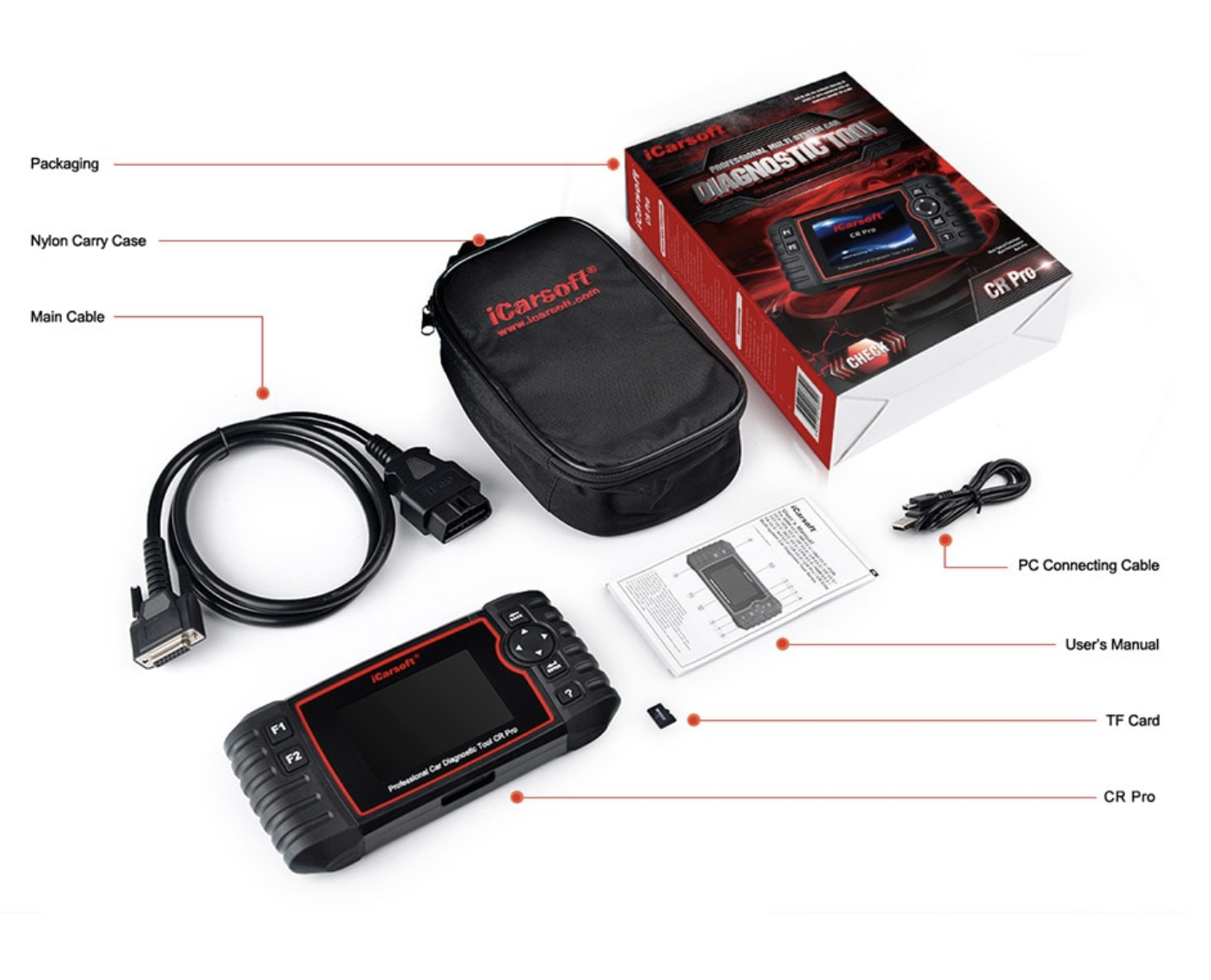 Icarsoft cr pro feilkodeleser/diagnoseutstyr