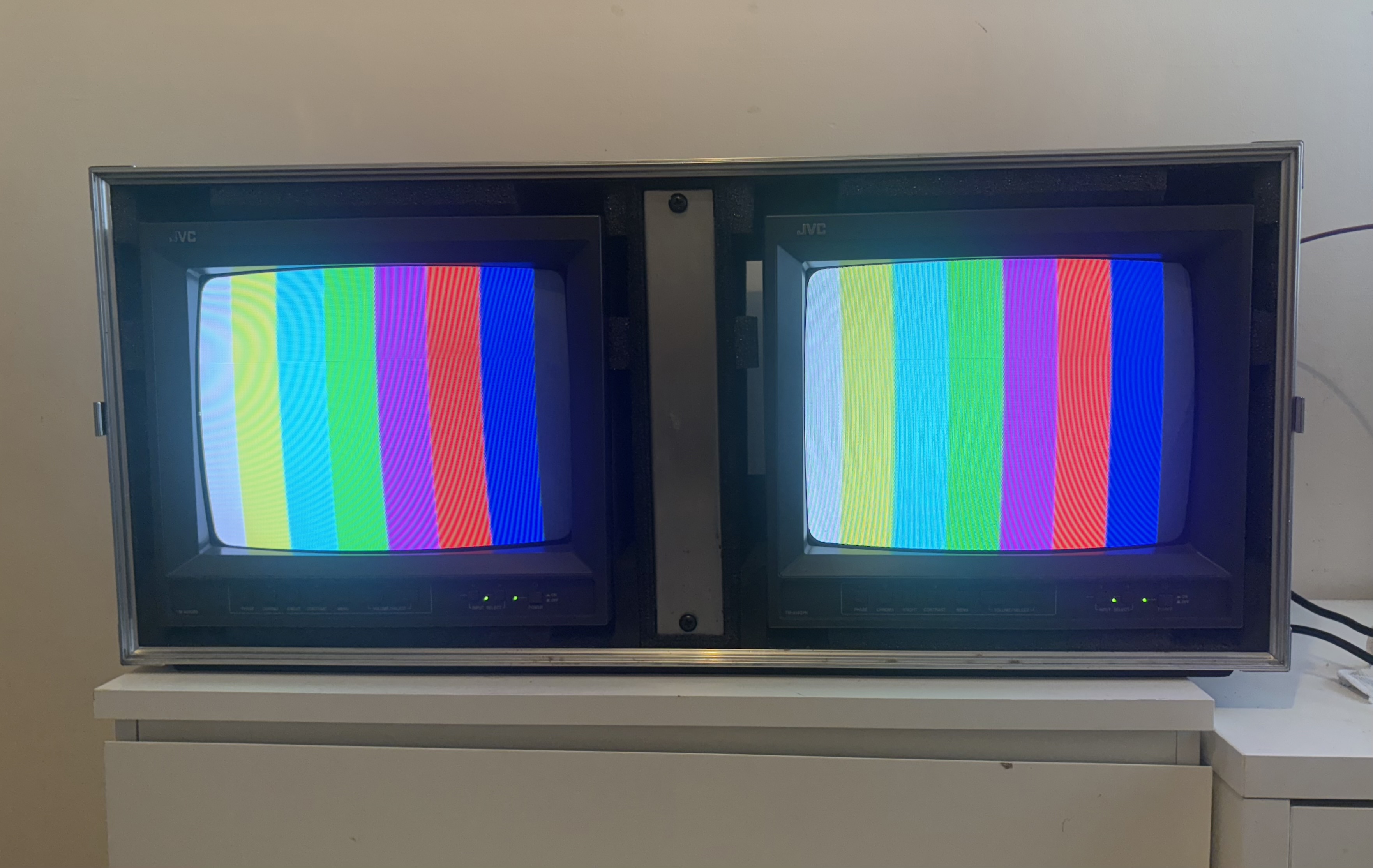 Dual jvc 14” professional crt monitors in flight case | film / music video / pro