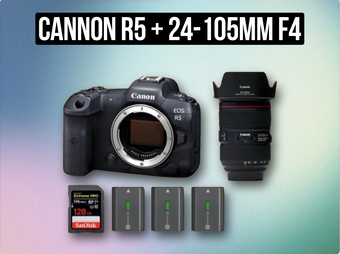 Cannon r5 + 24-105mm f4 mirrorless camera full frame 4k