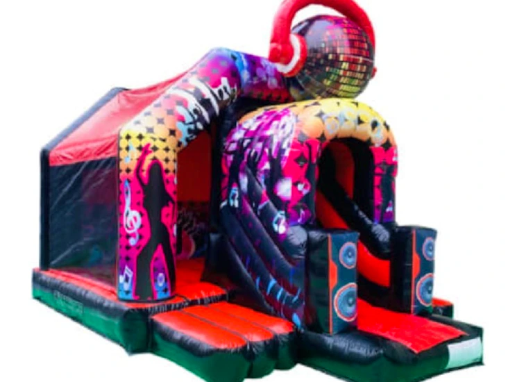 Hoppborg med mindra rutschkana