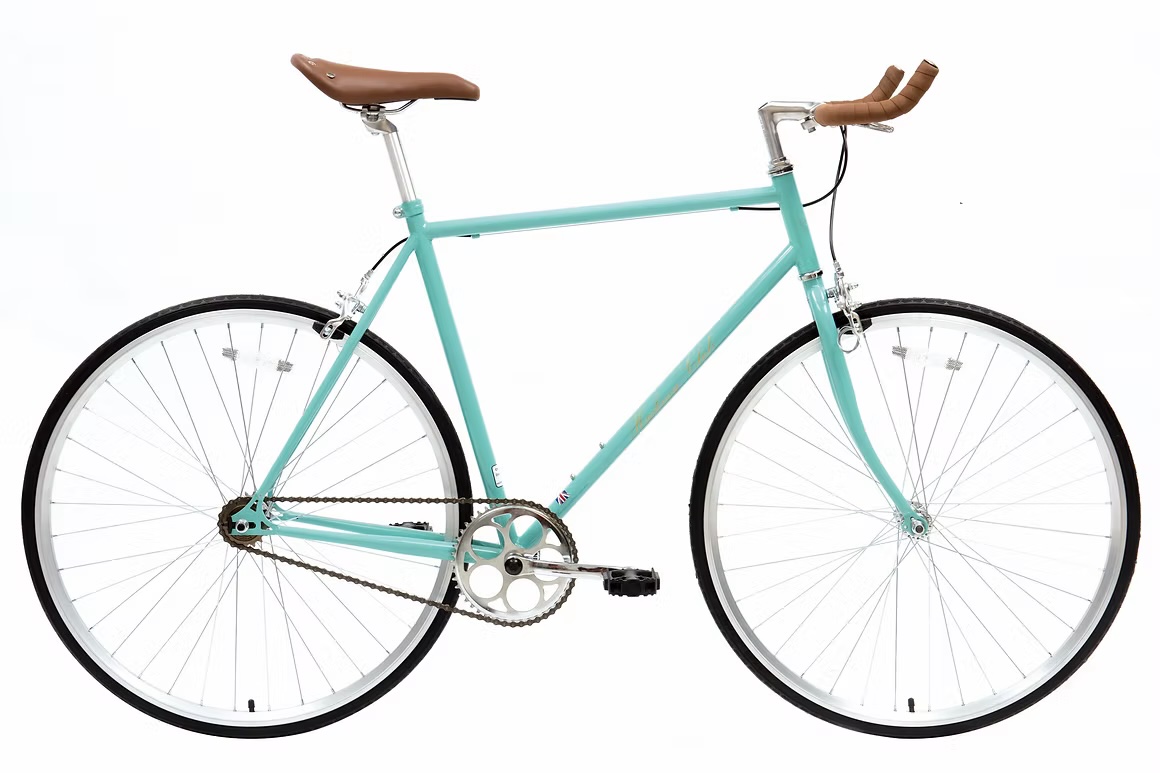 Hackney cycles classic single speed / fixie bike (aqua blue)