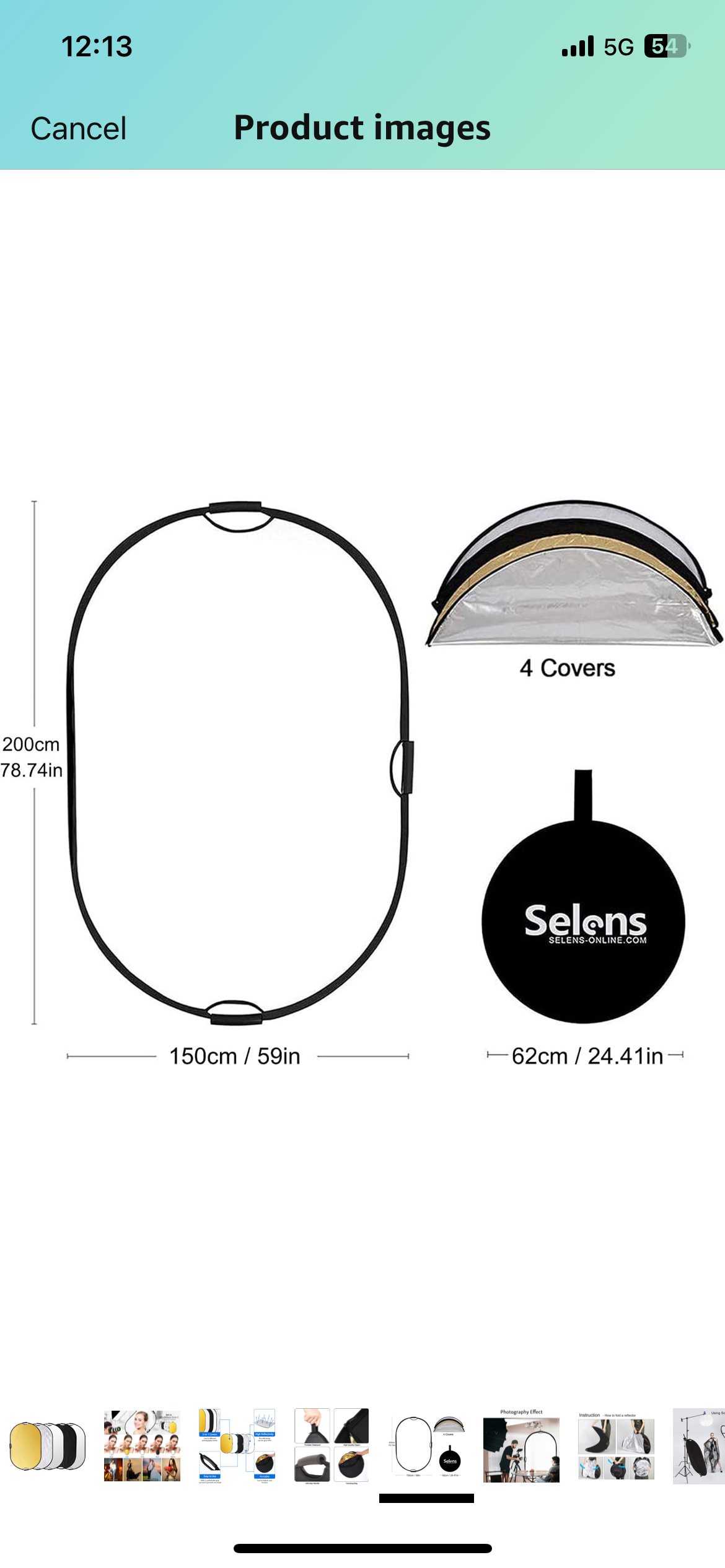 Selens 5 in 1 150x200cm light reflector