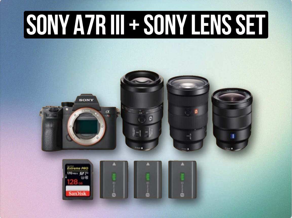 Sony a7r iii + sony lens set ultimate mirrorless camera sony a7riii photography a7 sony 16-35mm gm  g master 24-70mm gm 