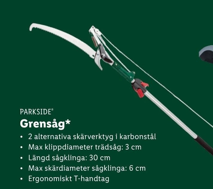 Grensåg med sax och teleskophandtag