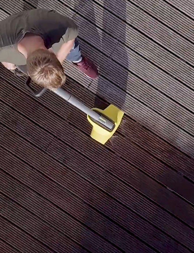 Kärcher terassborste, trä och sten