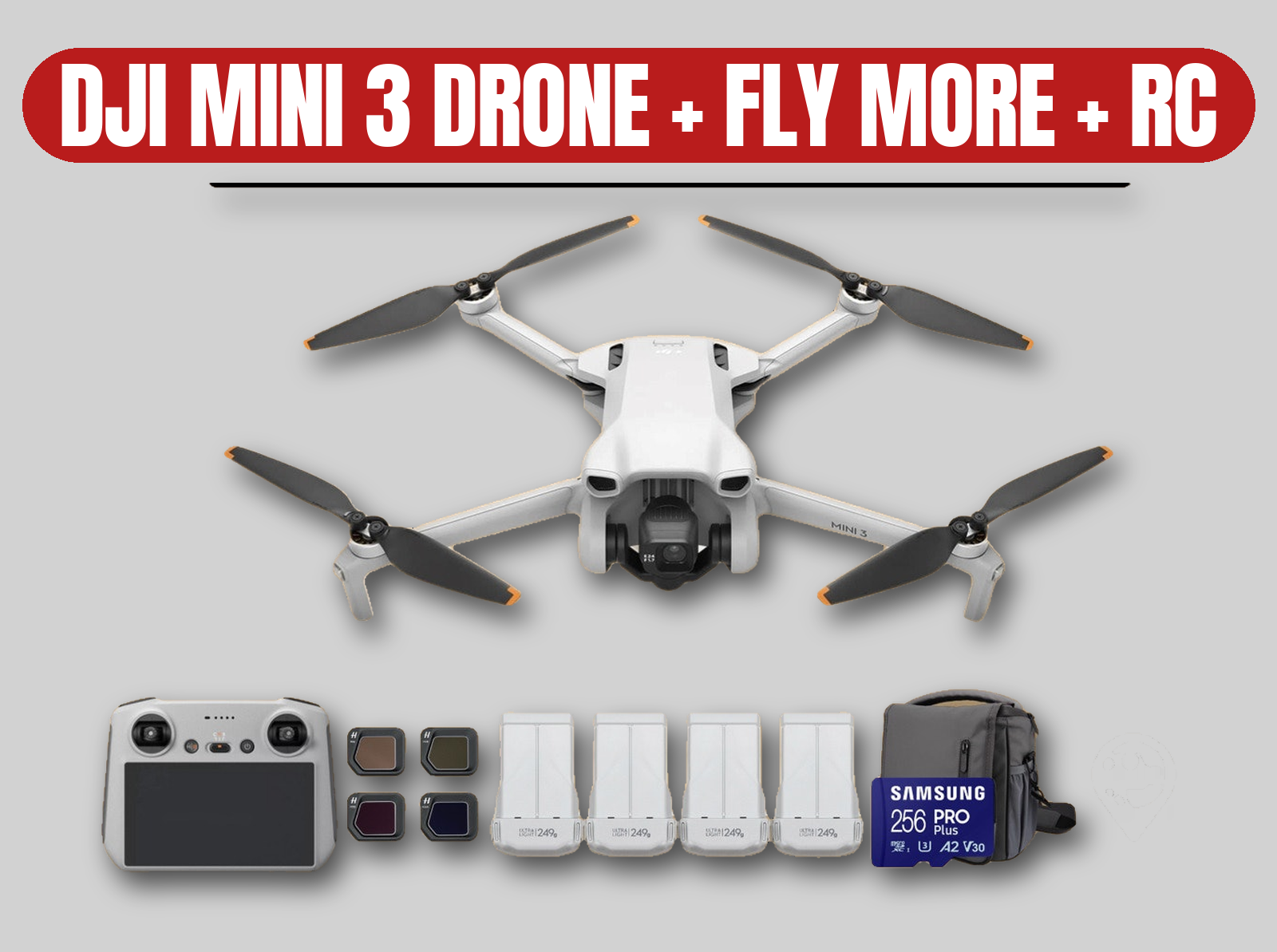 Dji mini 3 pro drone | fly more kit / rc controller / nd filters / 4 batteries
