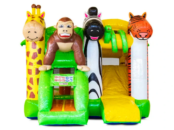 Djungel hoppborg med multiplay & rutschkana