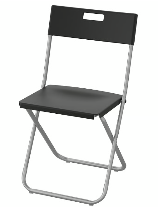 9stk svarte klappstoler