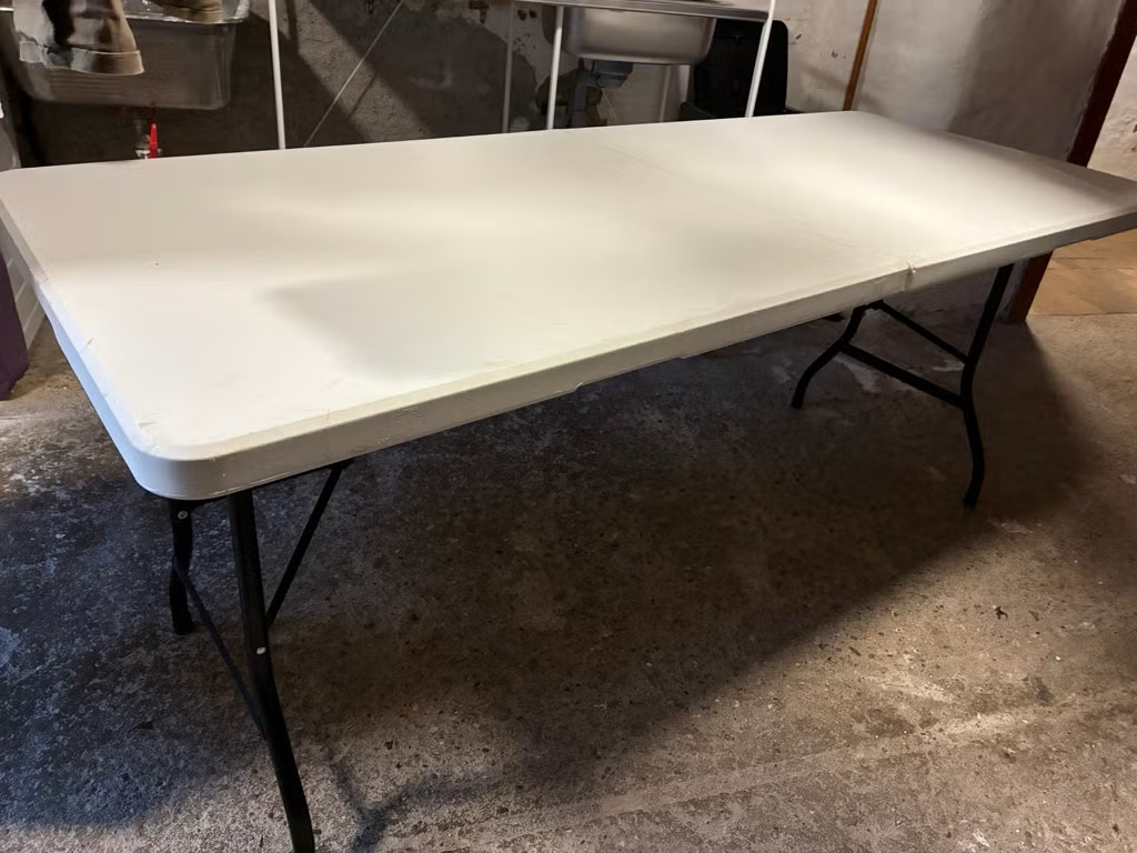 Folding table – sturdy & easy to transport (2 available)