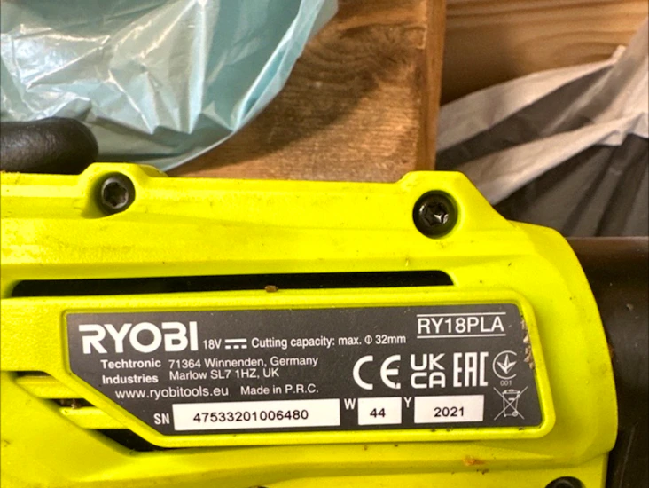 Ryobi grensaks ry18pla