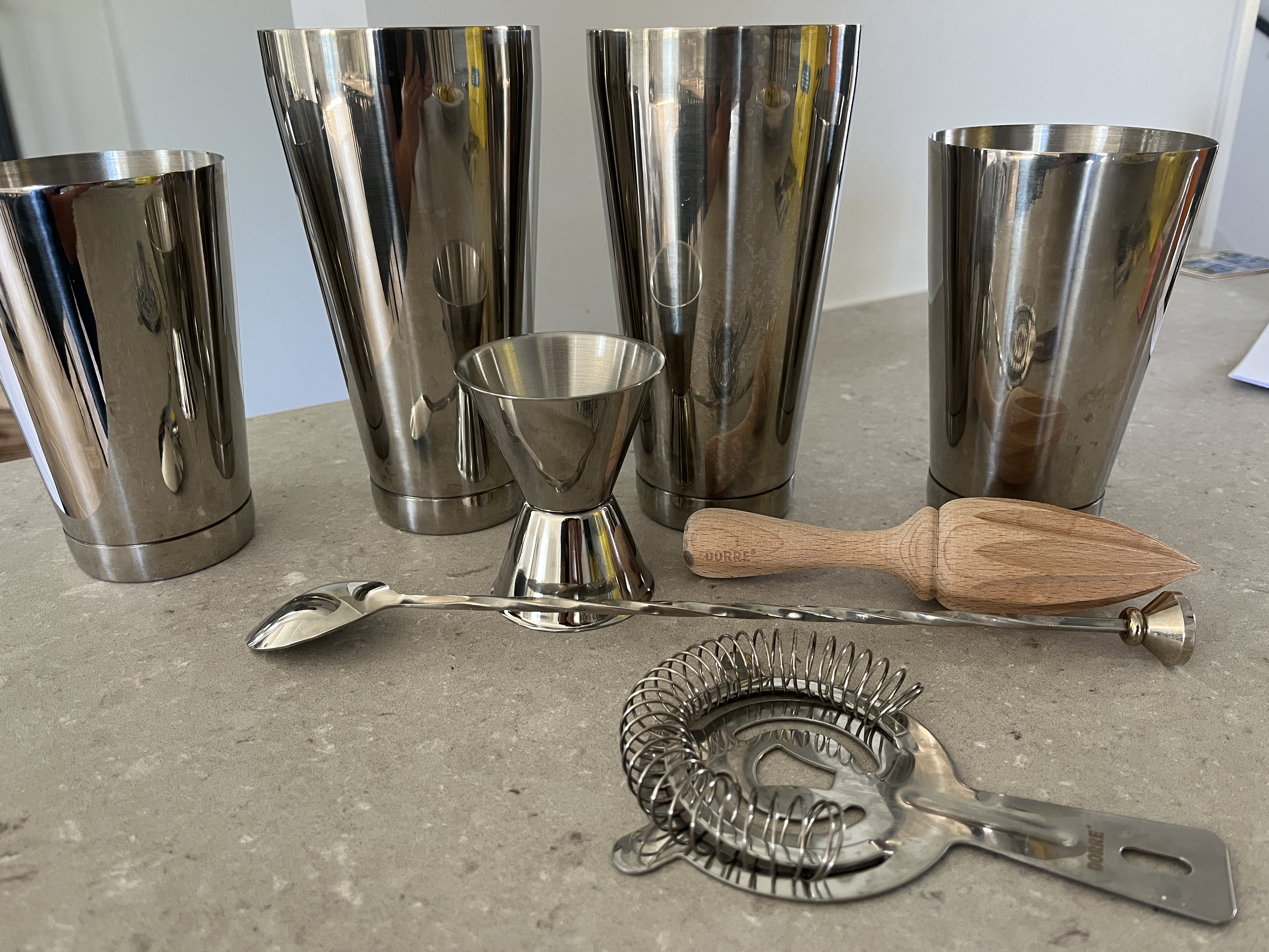 Barset, 2 st shakers m tillbehör