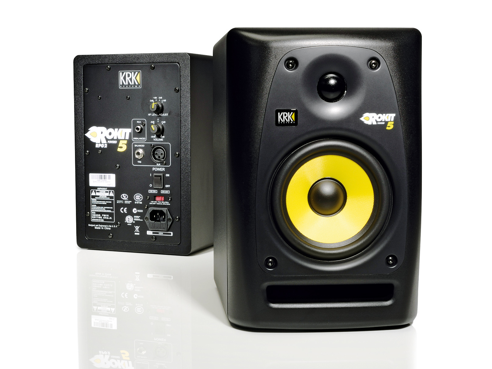 Pair of speakers (krk rokit5 g2 studio monitors)