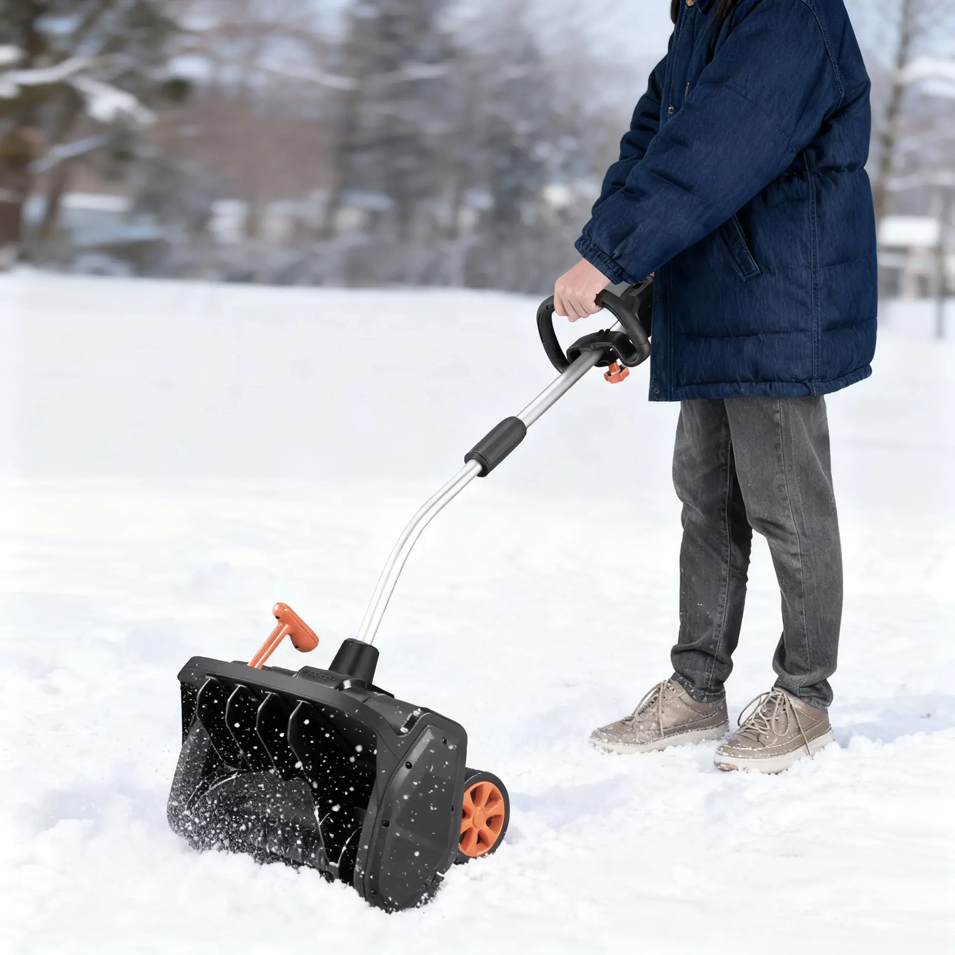 Batteridriven kraftfull snöskyffel